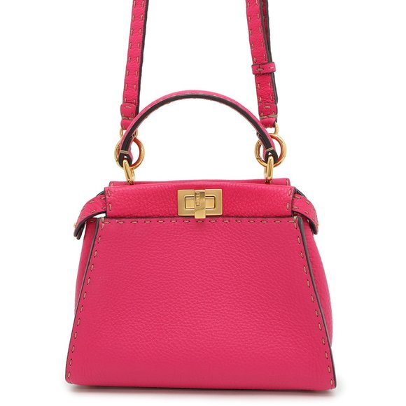 Fendi Selleria Peekaboo Mini Leather Handbag 8BN244 FENDI Shoulder Bag - Picture 1 of 10